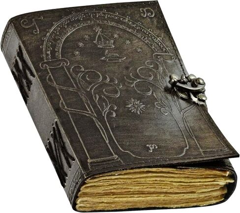 أبواب Durin Tolkien Lord of the Ring Journal Leather Journal ، Book Hobbit Jrr Tolkien Books Lord of the Rings Book of Shadows Grimoire Witchcraft Supplies Percchandise Bookends Gift for Men and Women 7x5 in (Brown) in Kuwait