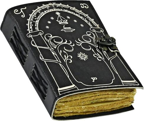 أبواب Durin Tolkien Lord of the Ring Journal Leather Journal ، Book Hobbit Jrr Tolkien Books Lord of the Rings Book of Shadows Grimoire Witchcraft Supplies Percchandise Bookends Gift for Men and Women 7x5 in (Brown) in Kuwait