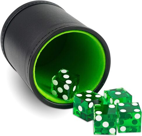 Purple Haze Felt-Lined Synthetic Leather Dice Cup Set with 5 Casino Dice in Saudi Arabia