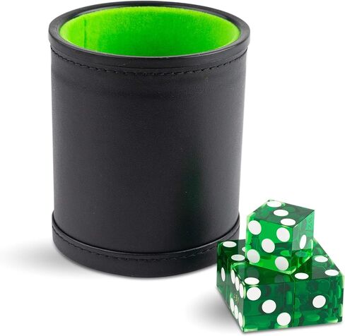 Purple Haze Felt-Lined Synthetic Leather Dice Cup Set with 5 Casino Dice in Saudi Arabia