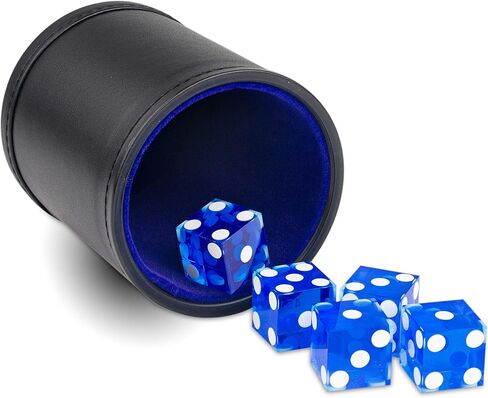 Purple Haze Felt-Lined Synthetic Leather Dice Cup Set with 5 Casino Dice in Saudi Arabia