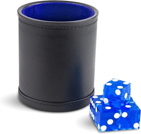 Purple Haze Felt-Lined Synthetic Leather Dice Cup Set with 5 Casino Dice in Saudi Arabia