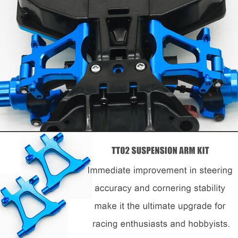 Adjustable Front/Rear Upper Arms Set for Tamiya TT02 Adjustable Upper Arms Aluminum Alloy Suspension Arms for Tamiya 1/10 on Road RC Car Suspension Upgrade Kit, TT02 Chassis Arms Length Adjustable in Kuwait