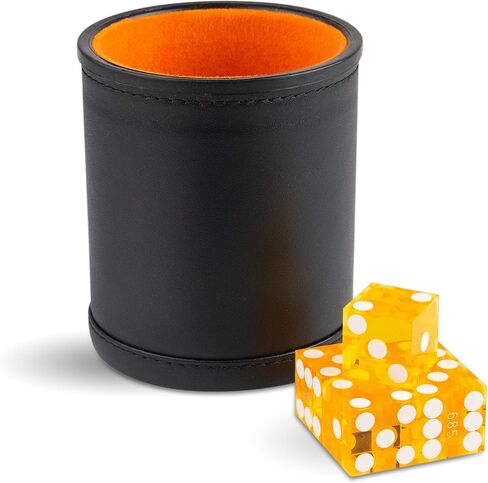 Purple Haze Felt-Lined Synthetic Leather Dice Cup Set with 5 Casino Dice in Saudi Arabia