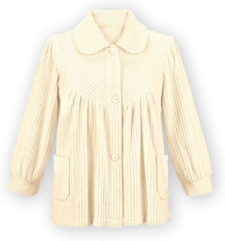 Etc Women's Soft Fleece Full-Button Front Bed Jacket with Pockets Pink Small in Saudi Arabia