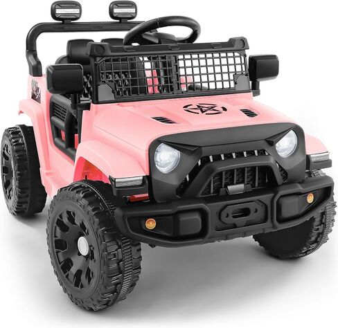 ELEMARA Ride On Car, Bluetooth Ride on Toys for Toddlers, 12V Kids Battery Powered Vehicles w/Remote, 3.5 mph Ride on Jeep, Motorized Off-Road Truck, Electric Car for Kids w/3 Speeds,LED Lights- Green in Saudi Arabia