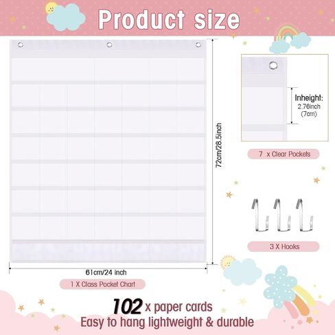 Fulmoon Rustic Calendar Pocket Chart Set Classroom Calendar Decoration Calendar Bulletin Board with Pocket Chart Seasons Festival Weather Calendar Pocket Chart for Back to School Classroom Supplies in Saudi Arabia