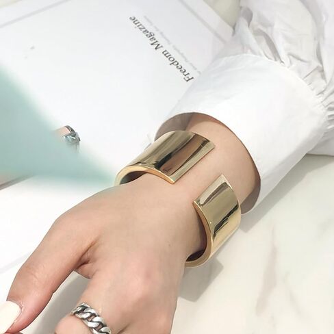 هاري اند هنري سوار ذهبي للنساء، سوار حلقي هندي، اساور عريضة مخددة للذراع والمعصم، سوار ملتف مكتنز، مجوهرات هدايا للبنات in Kuwait