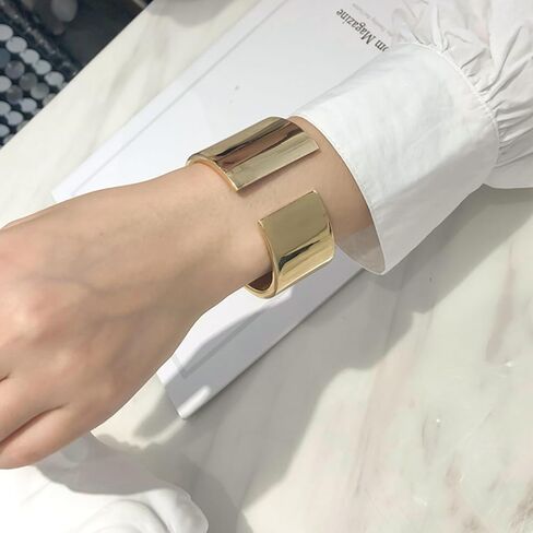 هاري اند هنري سوار ذهبي للنساء، سوار حلقي هندي، اساور عريضة مخددة للذراع والمعصم، سوار ملتف مكتنز، مجوهرات هدايا للبنات in Kuwait