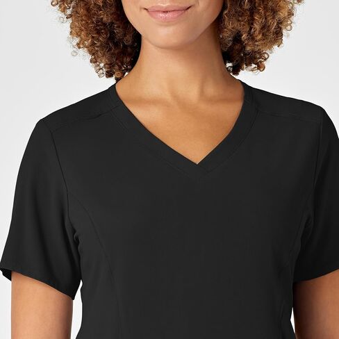WonderWink Womens Renew Women's V-Neck Top Medical Scrubs, Black, Small US in Saudi Arabia