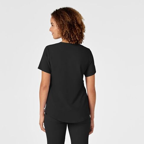WonderWink Womens Renew Women's V-Neck Top Medical Scrubs, Black, Small US in Saudi Arabia