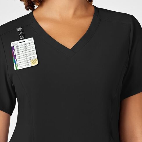 WonderWink Womens Renew Women's V-Neck Top Medical Scrubs, Black, Small US in Saudi Arabia