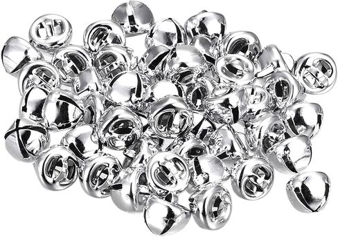 uxcell Jingle Bells, 3/8"(10mm) 24pcs Small Bells for Crafts DIY Christmas, Holiday Decoration, Musical Party, Home, Festival, Wedding, Silver Tone in Saudi Arabia