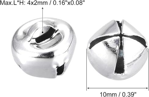 uxcell Jingle Bells, 3/8"(10mm) 24pcs Small Bells for Crafts DIY Christmas, Holiday Decoration, Musical Party, Home, Festival, Wedding, Silver Tone in Saudi Arabia