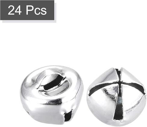 uxcell Jingle Bells, 3/8"(10mm) 24pcs Small Bells for Crafts DIY Christmas, Holiday Decoration, Musical Party, Home, Festival, Wedding, Silver Tone in Saudi Arabia