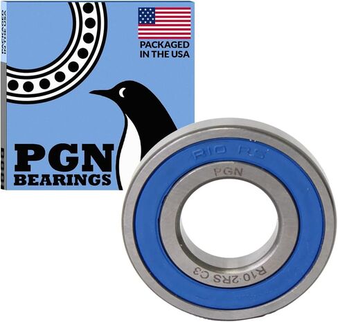 PGN (10 Pack) R10-2RS Bearing - Lubricated Chrome Steel Sealed Ball Bearing - 5/8"x1-3/8"x0.3438" Bearings with Rubber Seal & High RPM Support in Saudi Arabia
