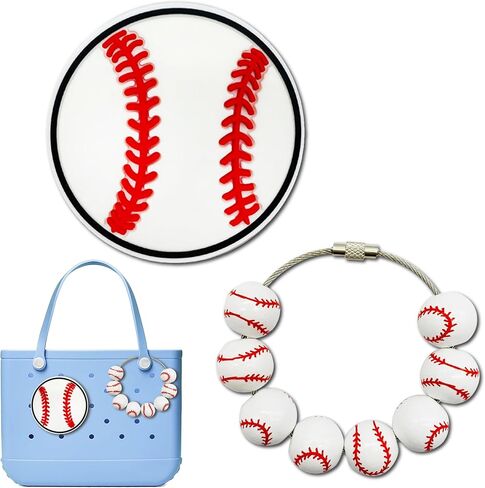 2 PCS Charms for Bogg Bag Accessories – Rubber Decorative Inserts for Original & XL, Sports Theme Tote Decorations, Fits Simply Southern & Other Beach Bags in Saudi Arabia