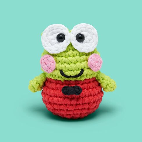 مجموعة Crochet Crocket Kit مع غزل سهلة كما يظهر على Shark Tank - مع دروس فيديو خطوة بخطوة - Pochacco Crochet Kit (Keroppi) in Kuwait