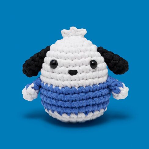 مجموعة Crochet Crocket Kit مع غزل سهلة كما يظهر على Shark Tank - مع دروس فيديو خطوة بخطوة - Pochacco Crochet Kit (Keroppi) in Kuwait