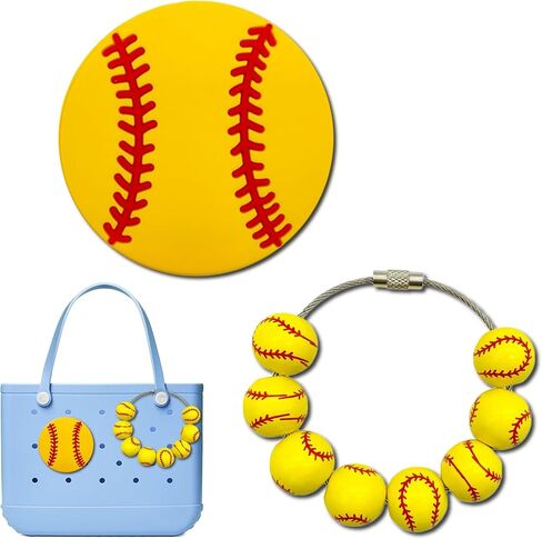 2 PCS Charms for Bogg Bag Accessories – Rubber Decorative Inserts for Original & XL, Sports Theme Tote Decorations, Fits Simply Southern & Other Beach Bags in Saudi Arabia