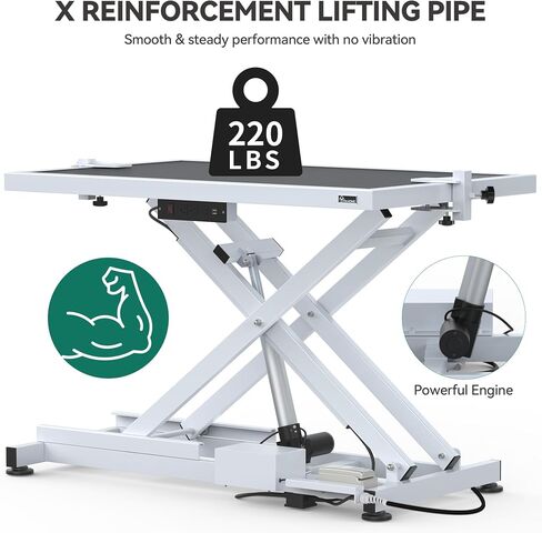 YITAHOME 50" Electric Dog Grooming Table Professional Heavy Duty Pet Grooming Table for Dogs at Home, Aluminium Adjustable Overhead Arm & Tool Organizer, Large Pet Grooming Station White in Saudi Arabia