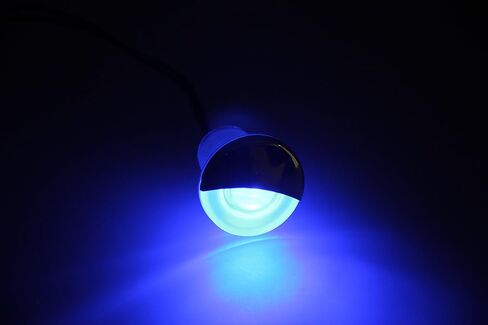 Pactrade Marine 2PCS قارب السيارات RV مقطورة الفولاذ المقاوم للصدأ 316 LED لهجة مجاملة جولة أسفل ضوء عدسة واضحة (الأزرق) in Kuwait