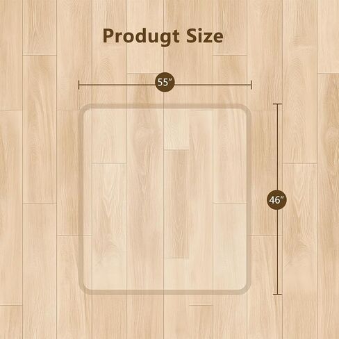 Tempered Glass Chair Mat, 60"x48" Beveled Edge Glass Clear Office Chair Mat with Polished Edge&4 Nonslip Pads Glides Smoothly, Suitable for Carpet or Hardwood Floors in Saudi Arabia
