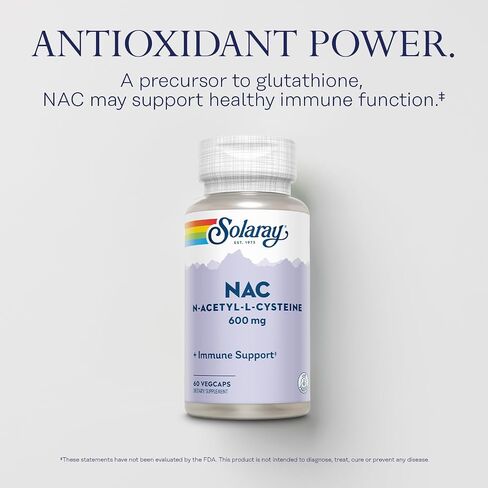 SOLARAY NAC N-Acetyl-L-Cysteine Supplement, 600 mg, 60 Count in Saudi Arabia
