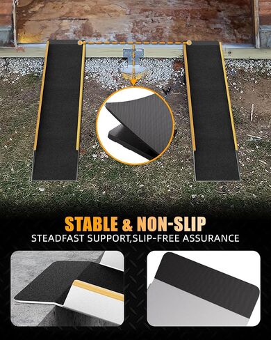 Aluminum Shed Ramp 2PC, 4' Long Loading Ramp for Riding Mower, Lightweight Sturdy Anti-Slip Ramps with Punch Plate Surface, 880 lbs Capacity for Lawn Mower, ATV,Motorcycle- 8" Wide, 4' Long in Saudi Arabia