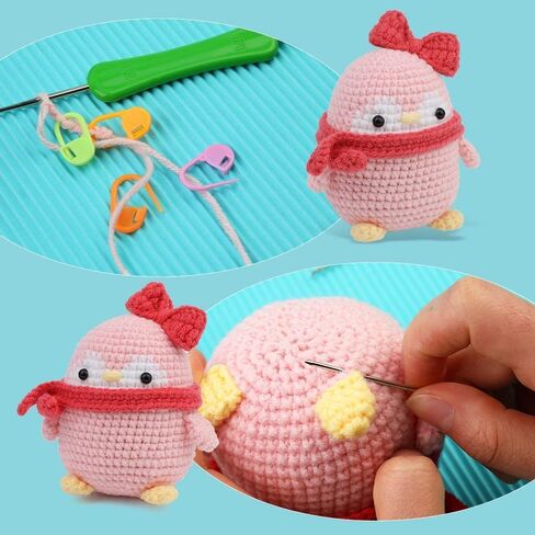 Brikabia Crochet Kit for Beginners, 2PCS Crochet Starter Kit Include Crochet Hooks, Soft Knitting Yarn, Step by Step Video Tutorials, Ideal Holiday Birthday Gift, Dinasaur & Egg in Saudi Arabia