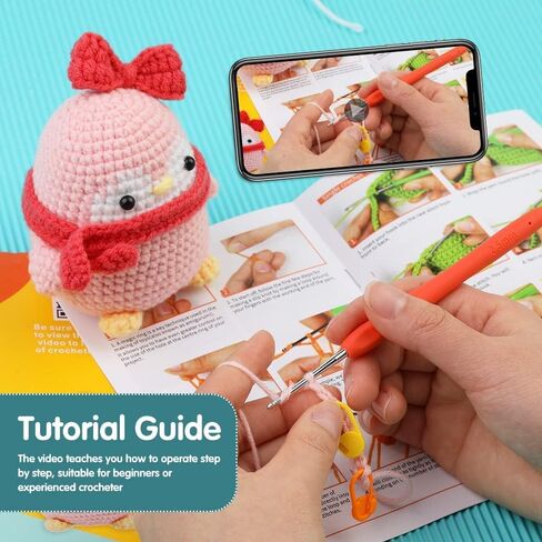 Brikabia Crochet Kit for Beginners, 2PCS Crochet Starter Kit Include Crochet Hooks, Soft Knitting Yarn, Step by Step Video Tutorials, Ideal Holiday Birthday Gift, Dinasaur & Egg in Saudi Arabia
