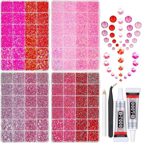 8 Color 2-6mm Blue Jelly Resin Rhinestones w B7000 Jewelry Glue for Bedazzling Crafting Flatback Stones Gems Diamonds for Nails Face Eyes Makeup Tumblers Bottles DIY Crafts Clothes Shoes Phones in Kuwait