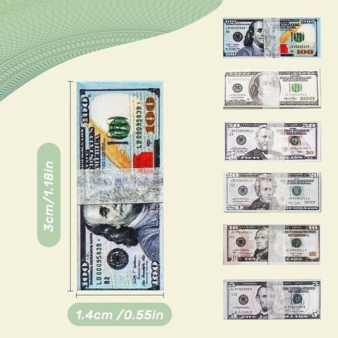 600PCS 1:12 Dollhouse Miniature Dollar Bills Set, Old Tiny Mixed Denominations Money for Doll House, New in Kuwait