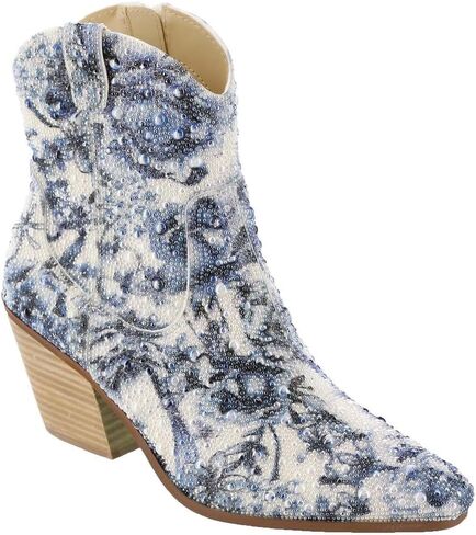 Betsey Johnson Women's Diva Western Boot, Blue Floral, 10 in Saudi Arabia