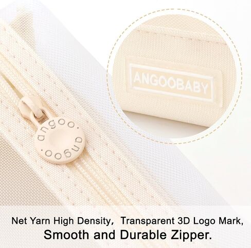 ANGOOBABY Mesh Pencil Bag Clear pencil case Zipper Pouch Bags Multifunctional Pencil Holder for Students, Small Makeup Bag Suitable for Teen Girls & Boys（Beige） in Saudi Arabia
