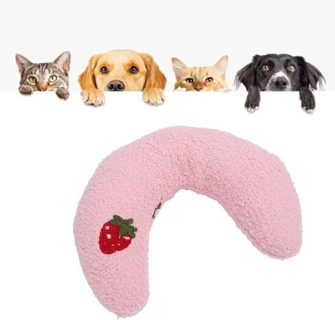 وسادة على شكل Pet U ، وسادة رقبة نصف دهنية مريحة للمنزل (نمط الفراولة الوردي+) in Saudi Arabia