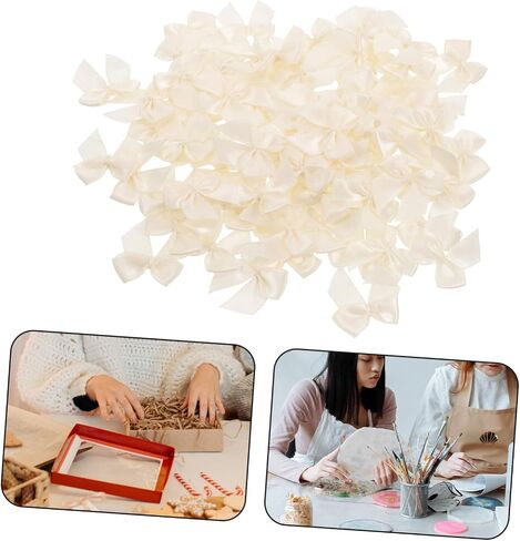 SANDIGLE 200PCS أقواس البوليستر المصغرة للملحقات الحرف ذات الشعر الخفيف الأوزان لأقواس ناعمة لحفل زفاف الديكور للملابس واللف in Kuwait
