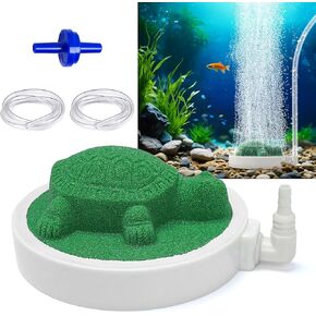 Air Stone for Aquarium Fish Tank – Oxygenating Bubble Decoration, Fish Tank Accessories with Hose, Check Valve, Ideal for Goldfish, Turtle Tanks, Hydroponics & Pond Aeration