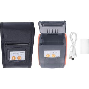 YWBL-WH POS Printer Thermal Receipt Printer Bluetooth Mini Bill Printer Compatible Pocket Ticket Printing Machine for Android 58mm (with Storage Bag)