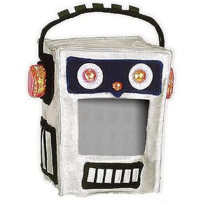 elope Robot Costume Mask Hat - Vinyl Exterior with Hidden Pocket and Felt Antenna