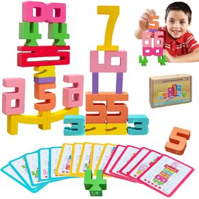 Wooden Number Building Blocks, Montessori Number Blocks, Digit Blocks Digital Building Blocks Wooden Stacking Blocks Stacking Number Blocks Math Blocks Number Blocks Toys for Kids