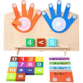 Preschool Learning Toys for Toddlers, Educational Math Manipulatives Number Counting Blocks for Kids, Montessori Toys for 3 4 5 Year Old, Finger Counting Math Toy