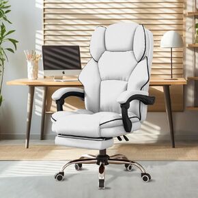 Office Chair High Back Executive Desk Chair Computer Gaming Chair with Foot Rest Swivel Work Chairs Ergonomic Leather Office Chairs