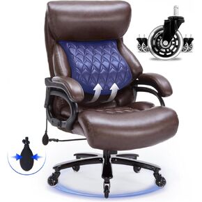 600LBS Large Heavy Duty Office Chair,Big and Tall Office Chair for Heavy People, High Back Executive Desk Chair with Pocket Spring Cushion, Extra Wide Desk Chair with Quiet Rubber Wheel (black)