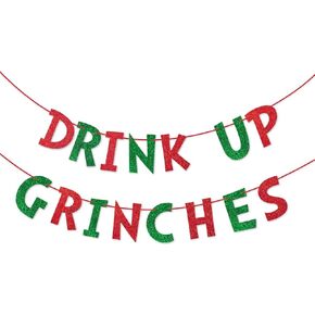 Christmas July Party Decorations Drink Up Christmas Decorations Glittery Christmas Banner Hawaii Mele Kalikimaka Christmas Decorations Summer Tropical Christmas Banner Backdrop Decorations