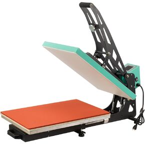 Heat Press Machine for T-Shirts: 16x24 Auto Open Semi-Automatic Sublimation Heat Press with Slide-Out Base, Clamshell Design, 110V, 2000W, for Ceramics, Bags, Cushion and More (Pink)