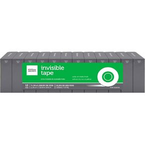 Office Depot Brand Invisible Boxed Tape, 3/4 x 1,296, Pack of 12