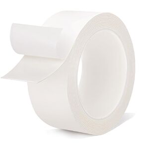 Double Sided Tape 2" x 9.85 FT, Removable Mounting Tape Heavy Duty, No Residue PE Foam Tape Strips, Extra Strong Adhesive Tape Waterproof for Paint Wall Picture Hanging Poster Crafts