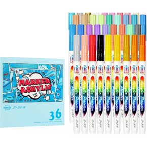 Guangna 168 Colors Acrylic Paint Markers, Fine Tip Acrylic Paint Pens For Rock Painting, Canvas, Wood, Glass, Ceramic, Fabric, Plastic, Egg, Art Painting Supplies Kit