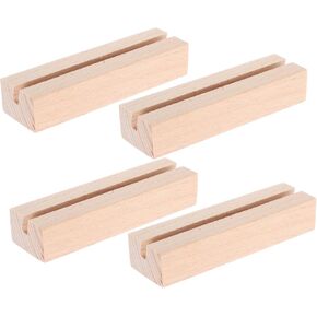 ARTIBETTER 4pcs Wooden Calendar Holders Elegant Card Display Stand for Weddings Business Home Decor Sturdy Base for Calendars Photos Cards Slot